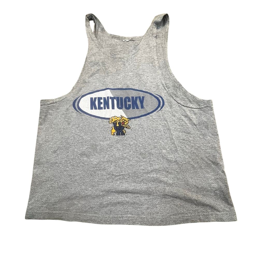 Kentucky Wildcats Mesh Crop Tank Y2K College Athletic Gray Women XL